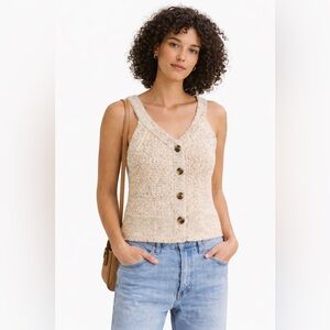 Madewell‎ Rainbow Marled Button Front Sweater Tank Vest Cottagecore M